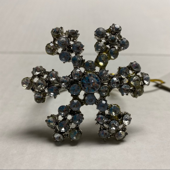 Snowflake rhinestone gem napkin ring MURVAL Field Museum gift shop NEW with tag - Picture 2 of 10